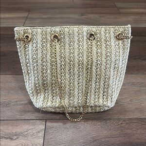 Cream Woven Purse